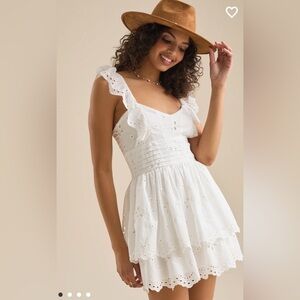 NWT Altar’d State Athena mini dress white dress boho country women’s S small